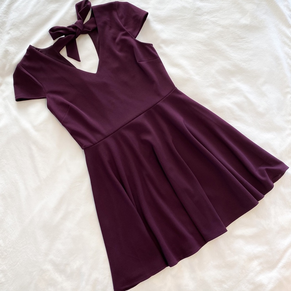 B. Darlin Juniors Purple Fit and Flare Dress